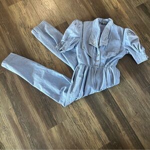 Choon California sailor jumpsuit 80's retro women's XS S anchor blue and white